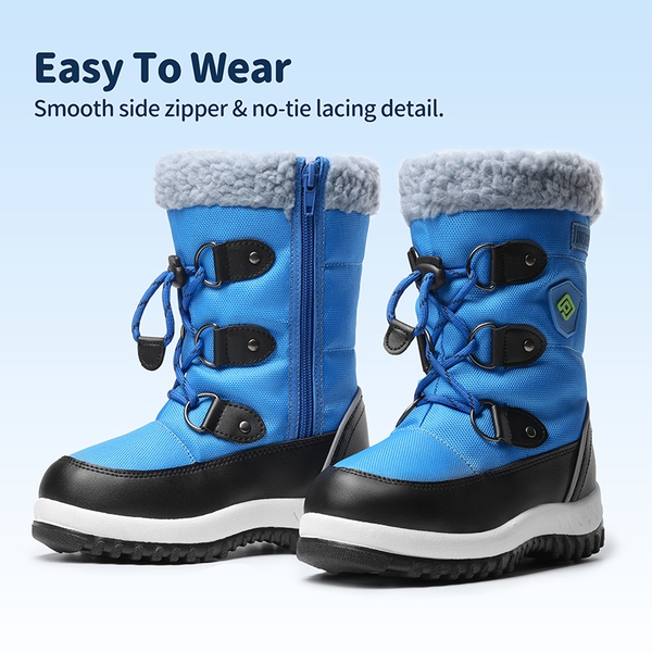 Slip Resistant Kids Fur Snow Boots - ROYAL BLUE - 2